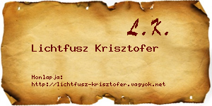 Lichtfusz Krisztofer névjegykártya